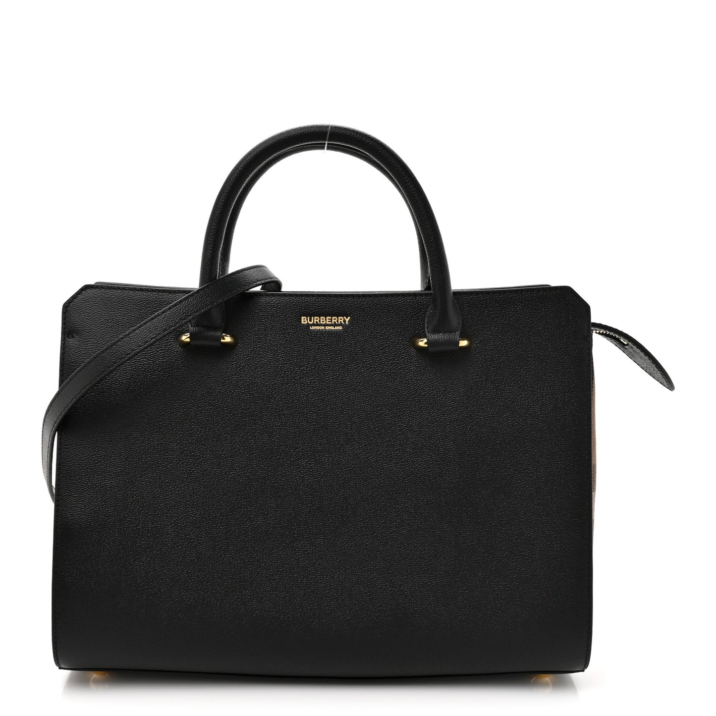 Calfskin Mega Check Small Banwell Tote Black