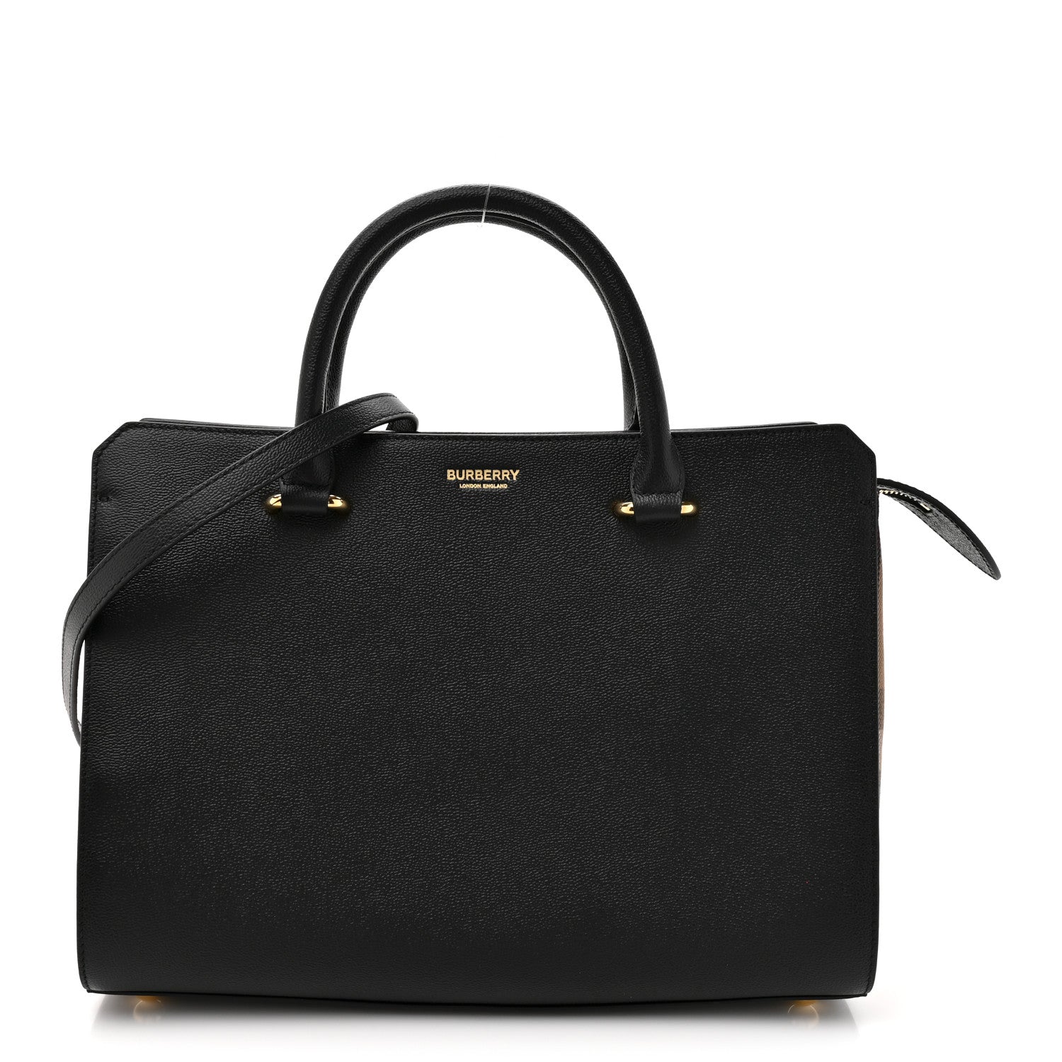 Burberry Calfskin Mega Check Small Banwell Tote Black 1 of 9