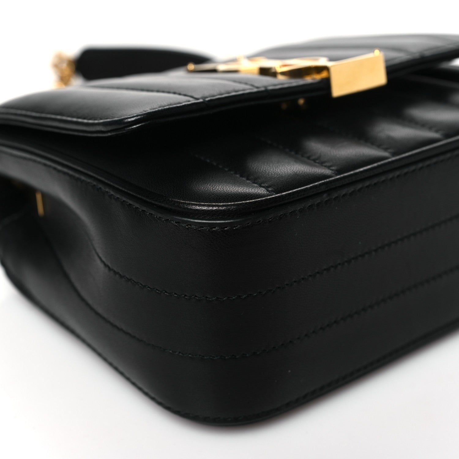 Saint Laurent Lambskin Matelasse Monogram Small Vicky Chain Bag Black 9 of 10
