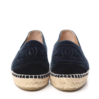 Chanel Velvet CC Espadrilles 36 Dark Navy Black 2 of 10