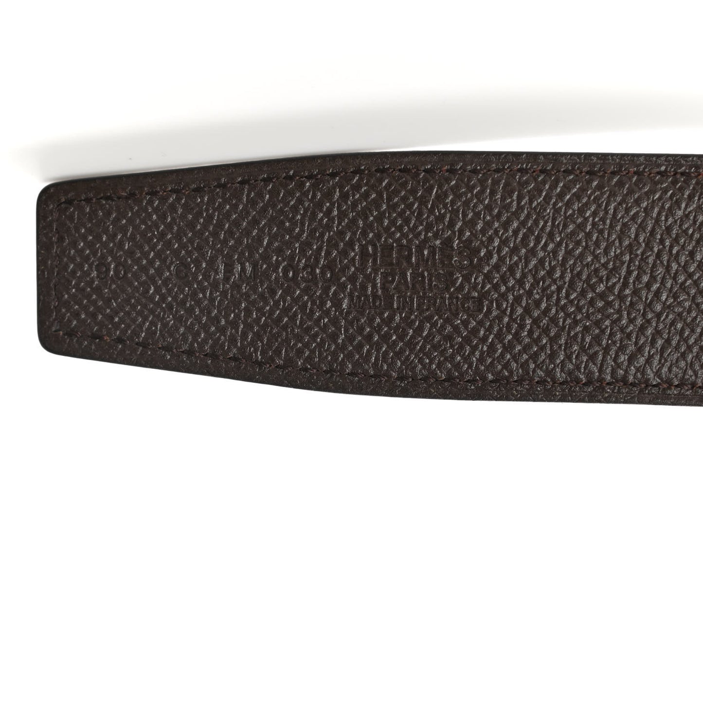 Epsom 32mm Belt Strap 90 Rouge H Chocolate