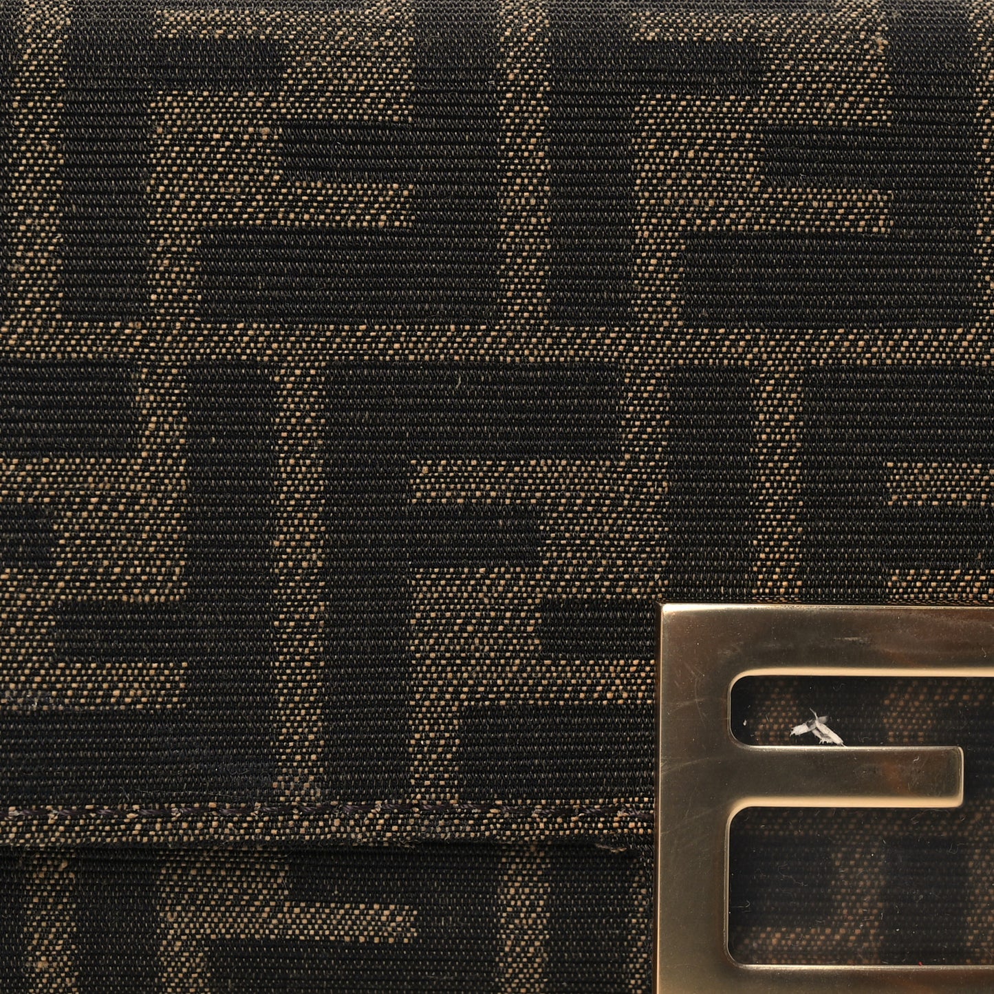 Fabric Jacquard FF 1974 Continental Wallet On Chain Tobacco Moro