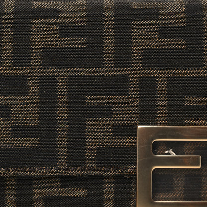 Fendi Fabric Jacquard FF 1974 Continental Wallet On Chain Tobacco Moro 12 of 16