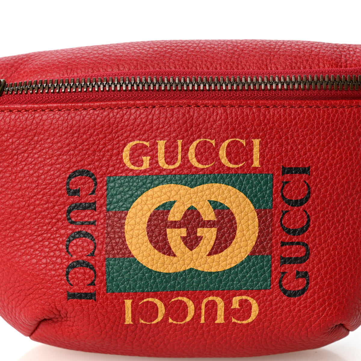 Gucci Grained Calfskin Small Logo Belt Bag Hibiscus Red 8 of 10