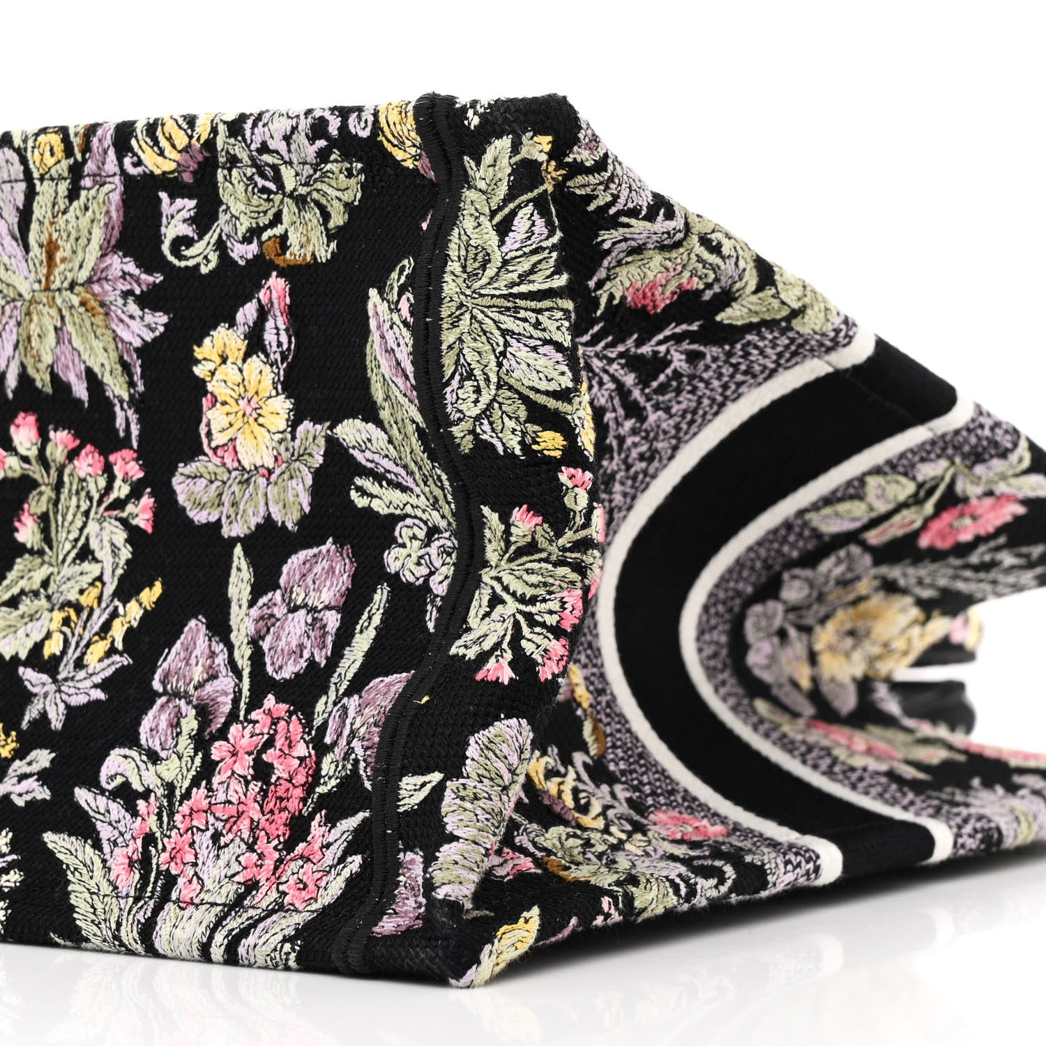 Dior ブラック 花柄ブランケット Christian Dior Canvas Embroidered Millefiori Unicorn Medium Book