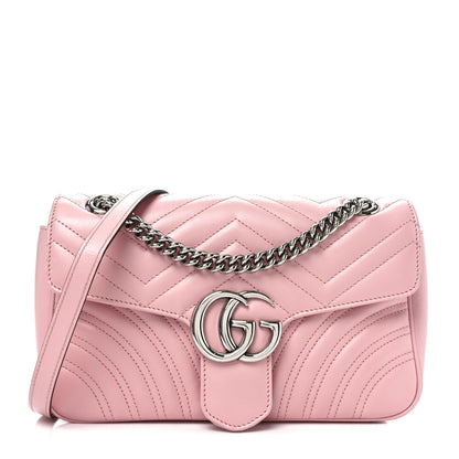 Gucci Calfskin Matelasse Small GG Marmont Shoulder Bag Wild Rose 1 of 10