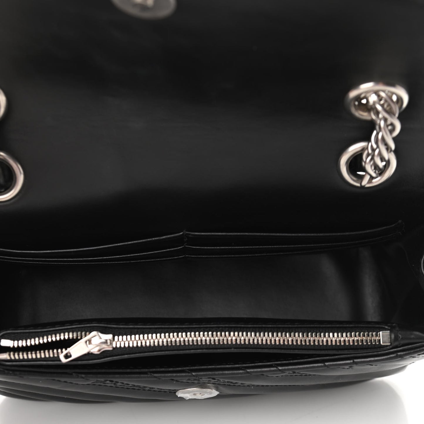 Calfskin Logo Matelasse S BB Round Shoulder Bag Black