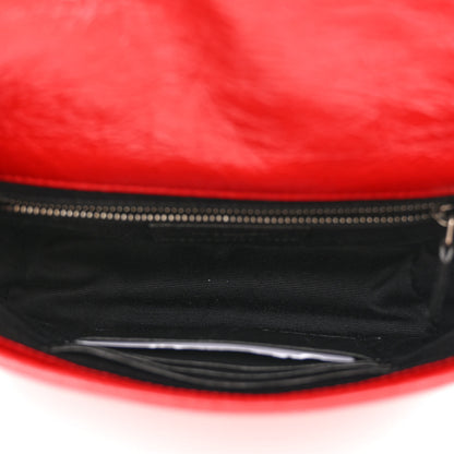 Saint Laurent Crinkled Calfskin Matelasse Monogram Niki Chain Wallet Red 5 of 12