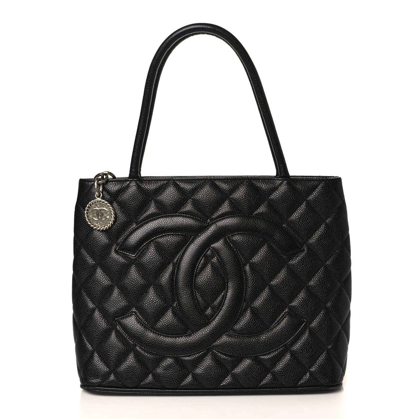Caviar Quilted Medallion Tote Black