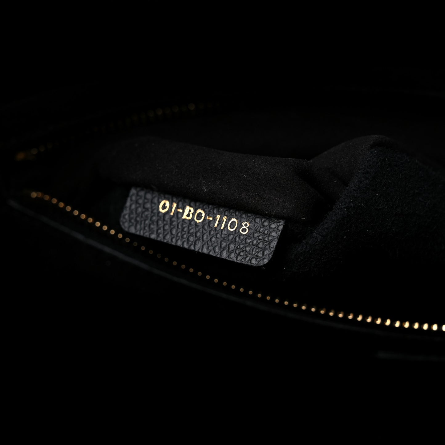 Grained Calfskin Large Lady Dior Black