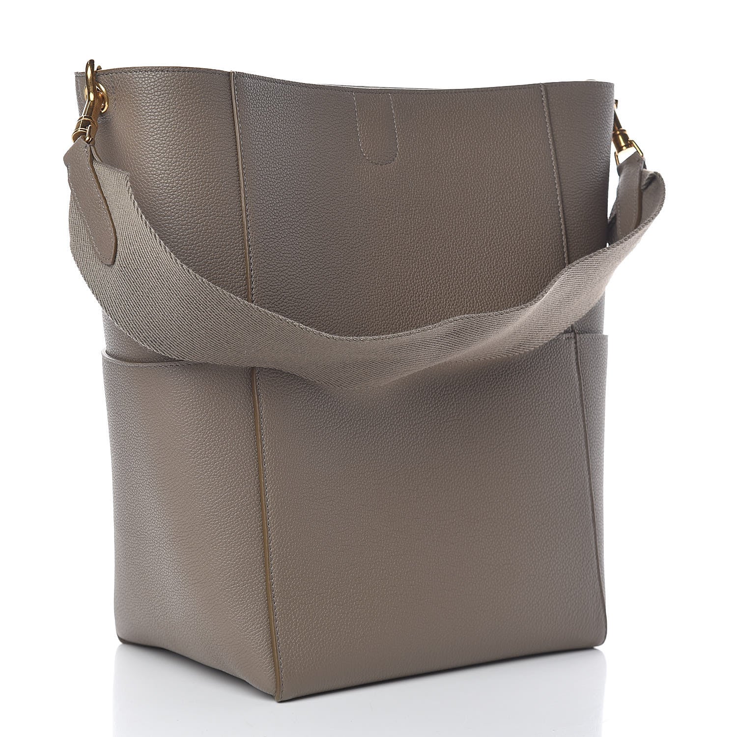 Celine Soft Grained Calfskin Sangle Bucket Bag Taupe 3 of 12
