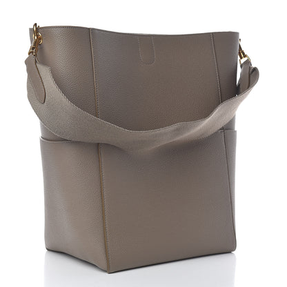 Celine Soft Grained Calfskin Sangle Bucket Bag Taupe 3 of 12