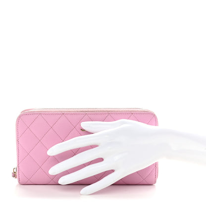 Chanel Caviar Quilted Large Gusset Zip Around Wallet Light Pink 2 of 13