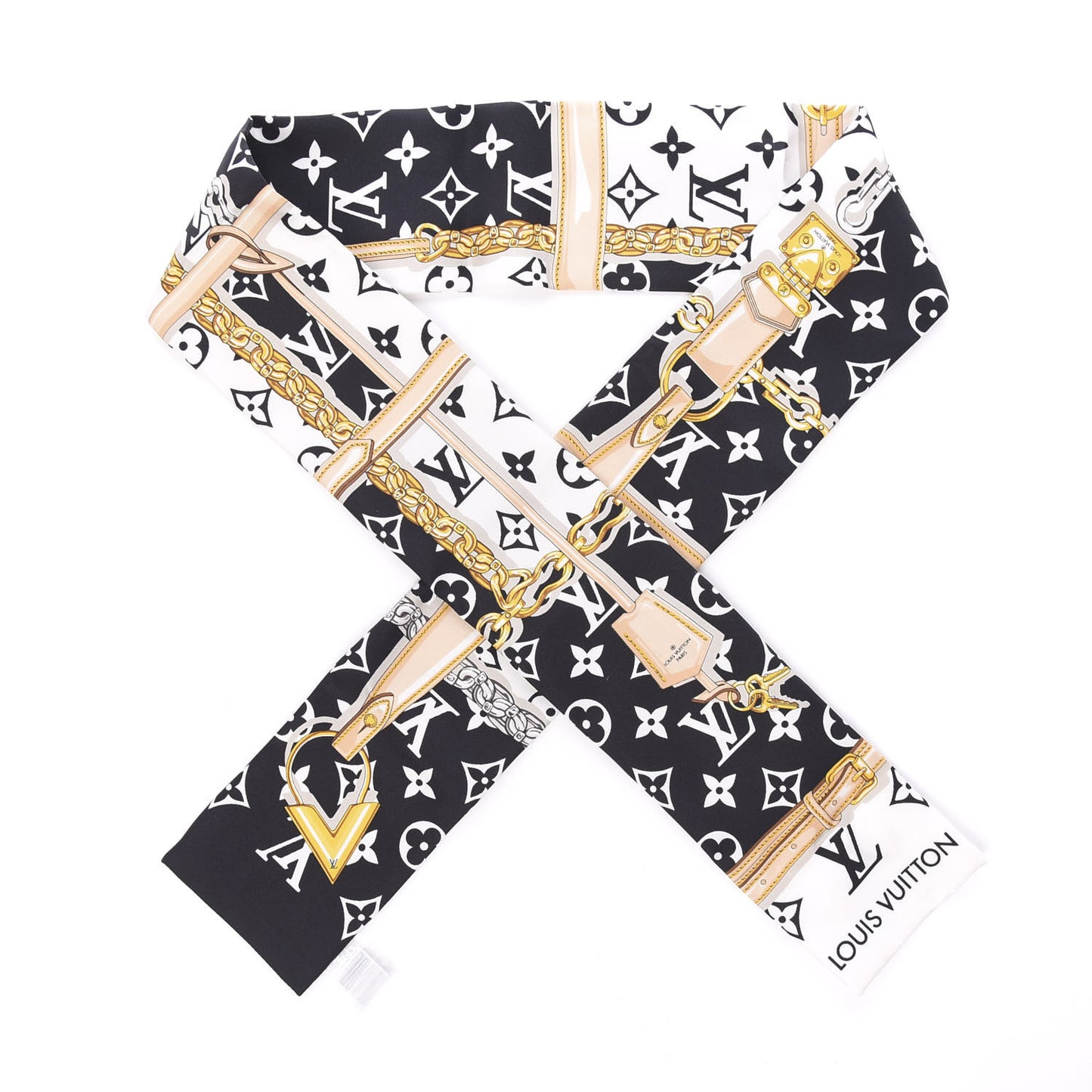 Silk Monogram Confidential Bandeau Black