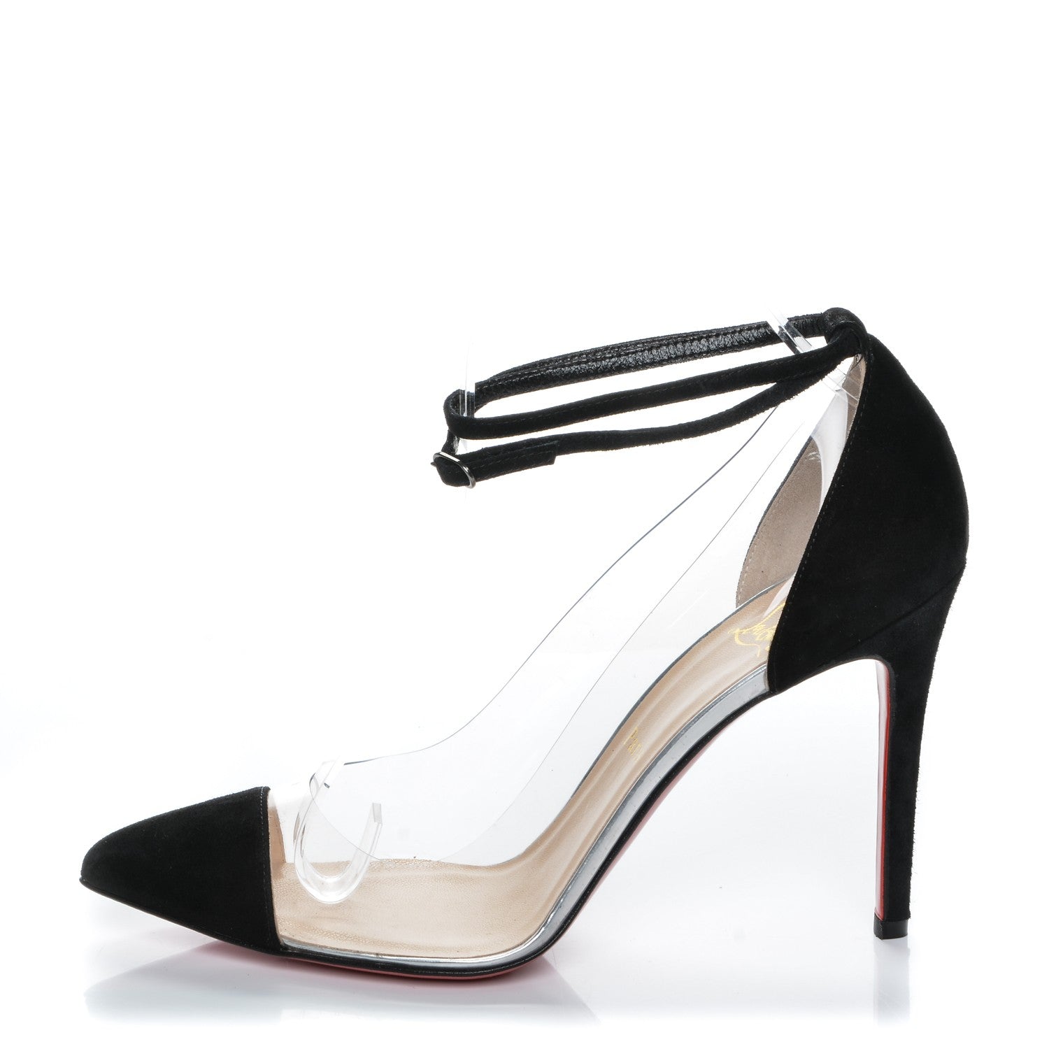 Christian Louboutin Suede Calfskin PVC Un Bout 100 Pumps 39 Black 1 of 7