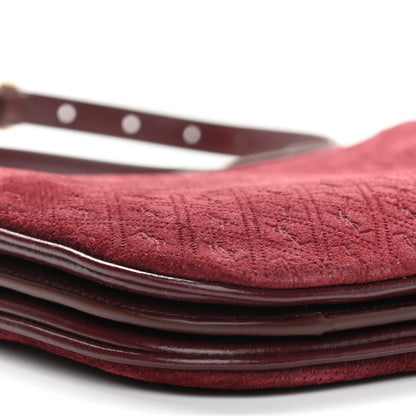 Saint Laurent Suede All-Over Monogram Crossbody Burgundy 9 of 10