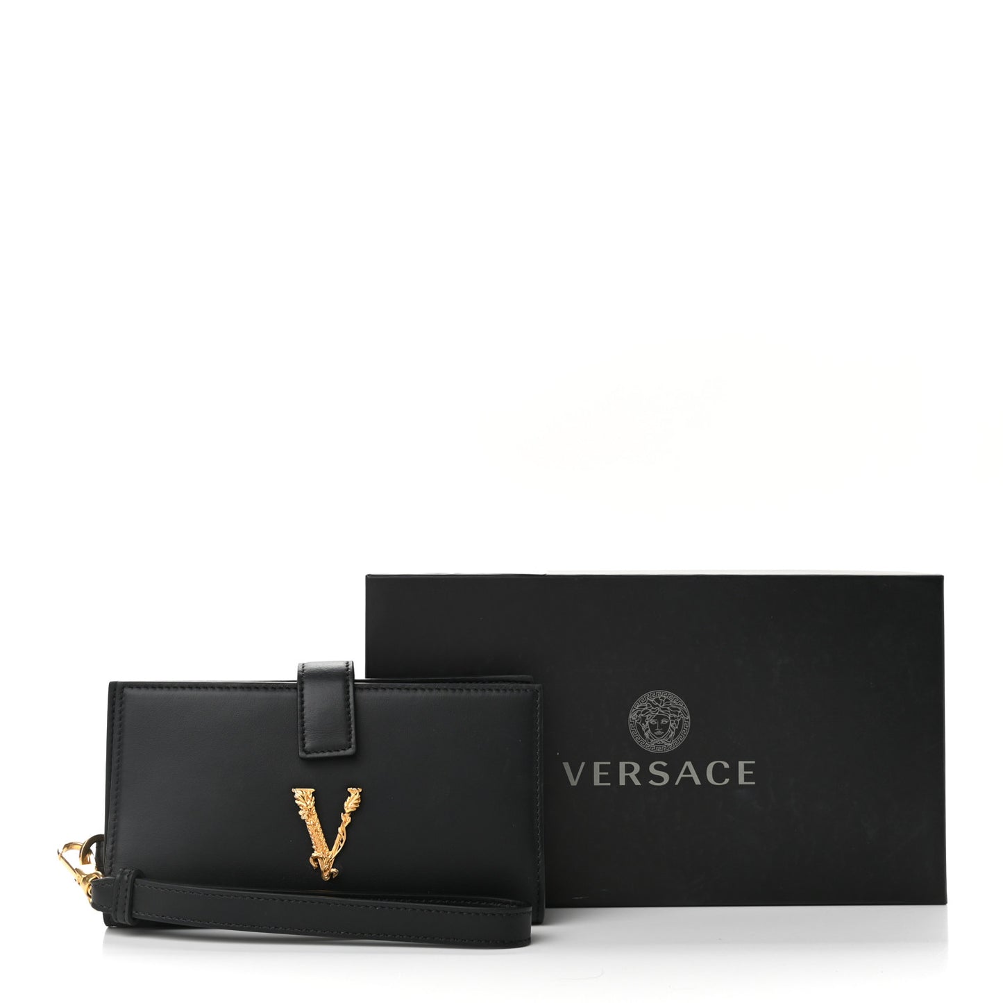 Vitello Virtus Iphone Wristlet Wallet Black