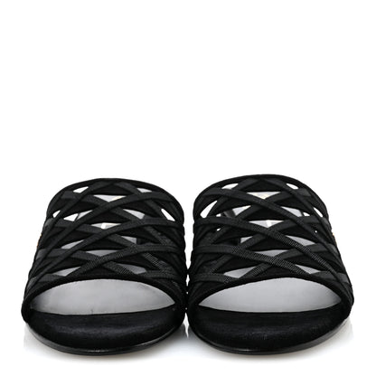Chanel Suede Kidskin Grosgrain Sandals 39 Black 3 of 12