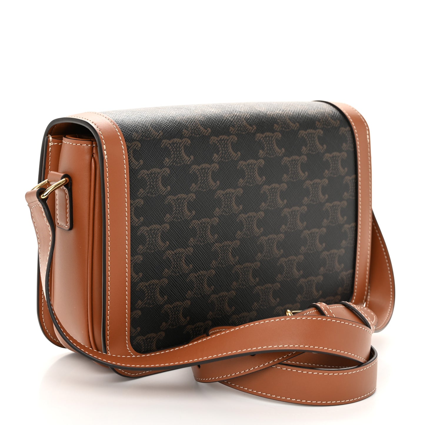 Triomphe Canvas Calfskin Medium Triomphe Bag Tan