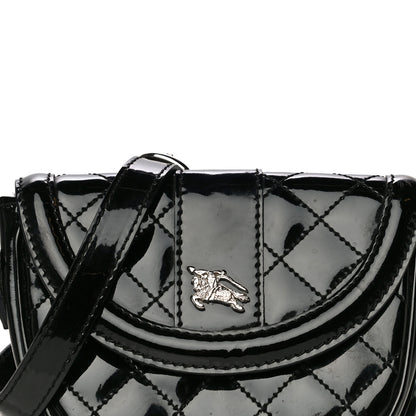 Burberry Patent Calfskin Quilted Mini Crossbody Bag Black 8 of 16