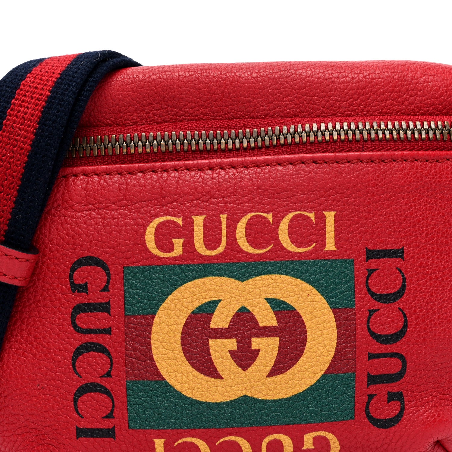 Gucci Grained Calfskin Small Logo Belt Bag Hibiscus Red 8 of 10