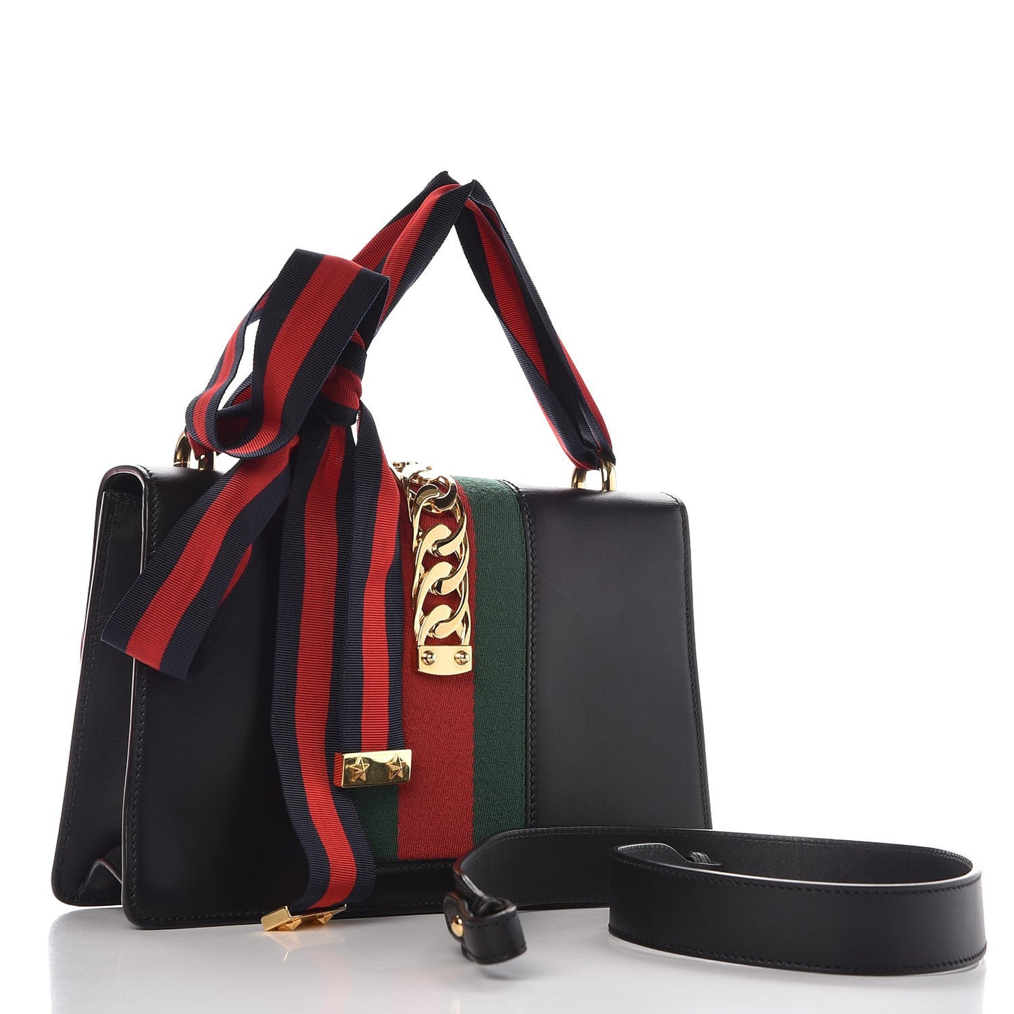 Calfskin Small Sylvie Shoulder Bag Black