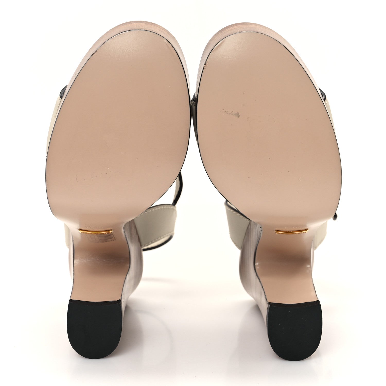 Gucci Cosmos Softy Calfskin Wooden Interlocking G Cut-Out 30/120mm Platform Sandals 36.5 Mystic White 6 of 9