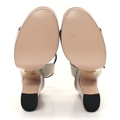 Gucci Cosmos Softy Calfskin Wooden Interlocking G Cut-Out 30/120mm Platform Sandals 36.5 Mystic White 6 of 9