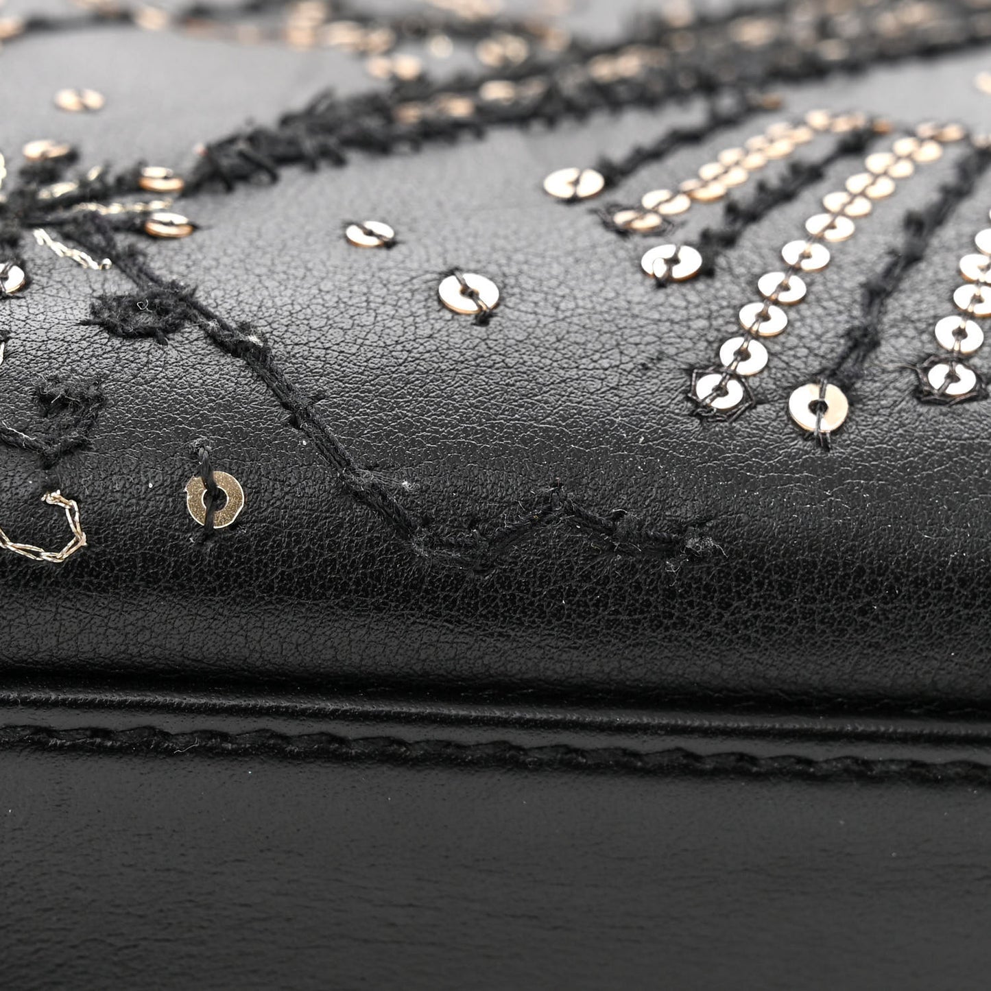 Calfskin Sequins Astrology Medium Lady Dior Black
