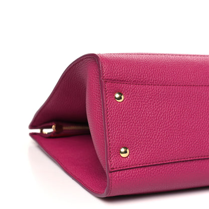 Salvatore Ferragamo Calfskin Double Handle Medium Amy Tote Sangria Pamplona 8 of 11