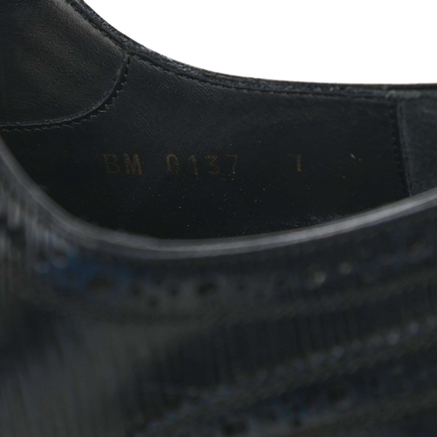 Louis Vuitton Epi Mens Voltaire Derby Shoes 7 Black Blue 8 of 8