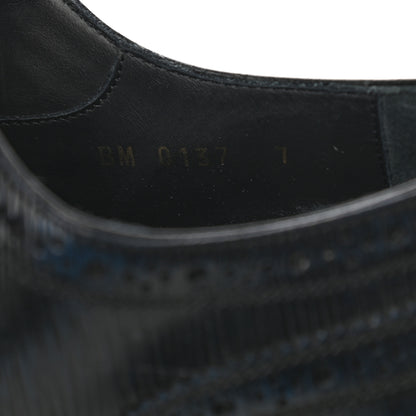 Louis Vuitton Epi Mens Voltaire Derby Shoes 7 Black Blue 8 of 8