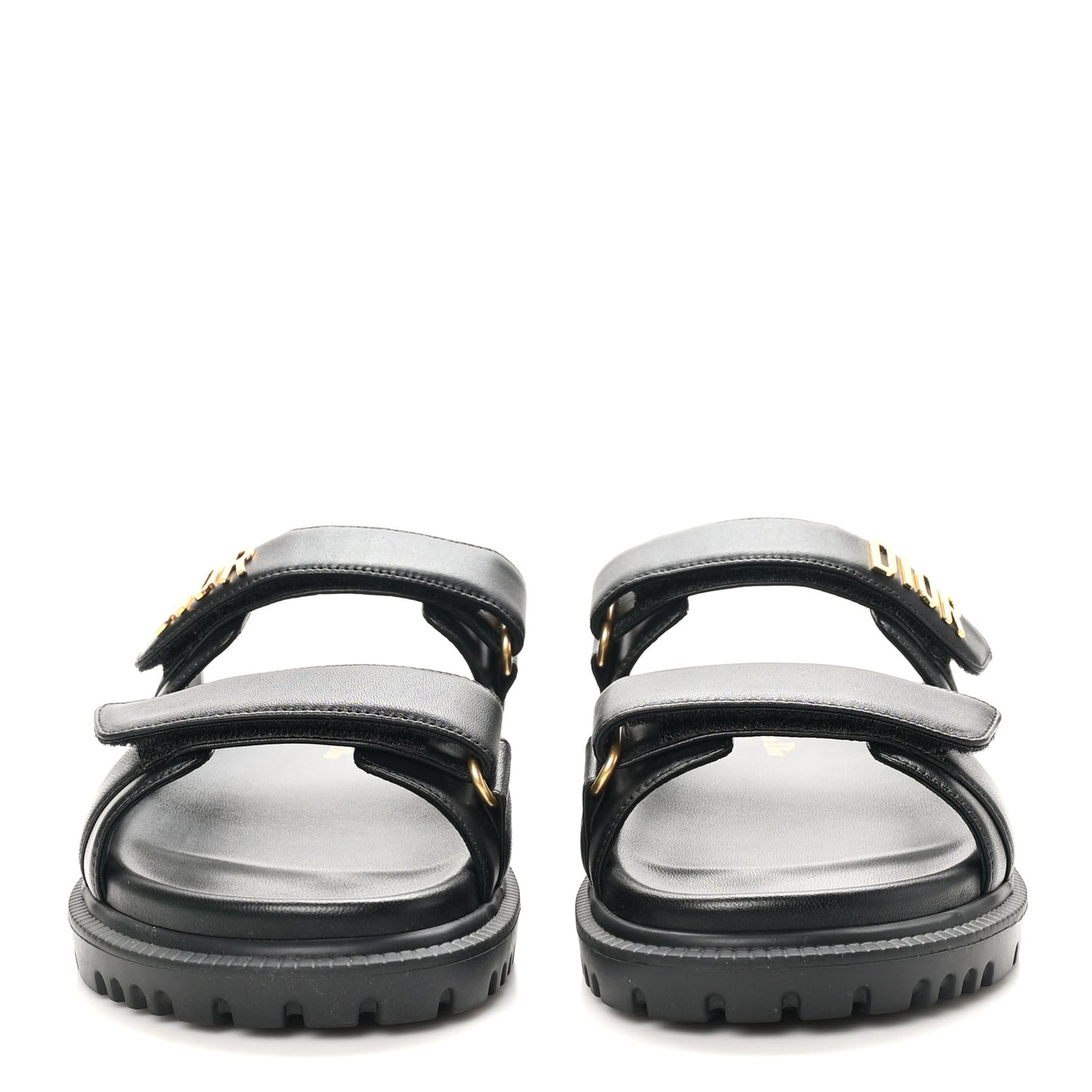 Lambskin Dioract 10mm Slide Sandals 38.5 Black