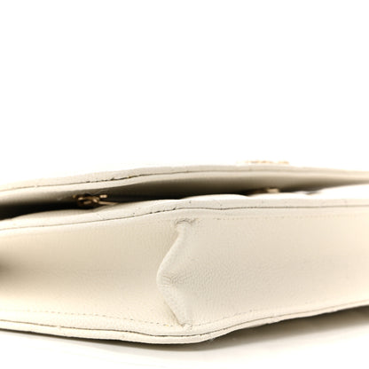 Chanel Caviar Quilted Chain CC Quilted Wallet On Chain WOC White 10 of 12