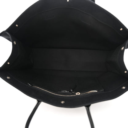 Saint Laurent Linen Calfskin Rive Gauche Tote Black 5 of 9