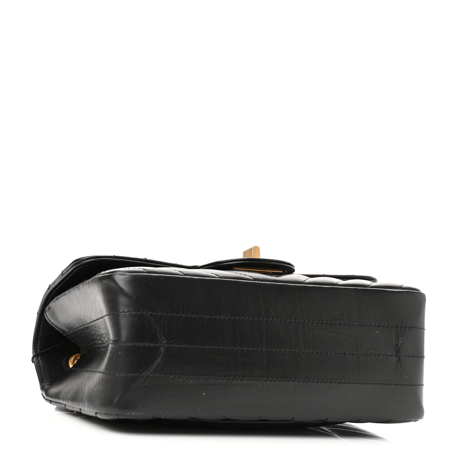 Aged Calfskin Chevron Quilted 2.55 Reissue Mini Flap Black