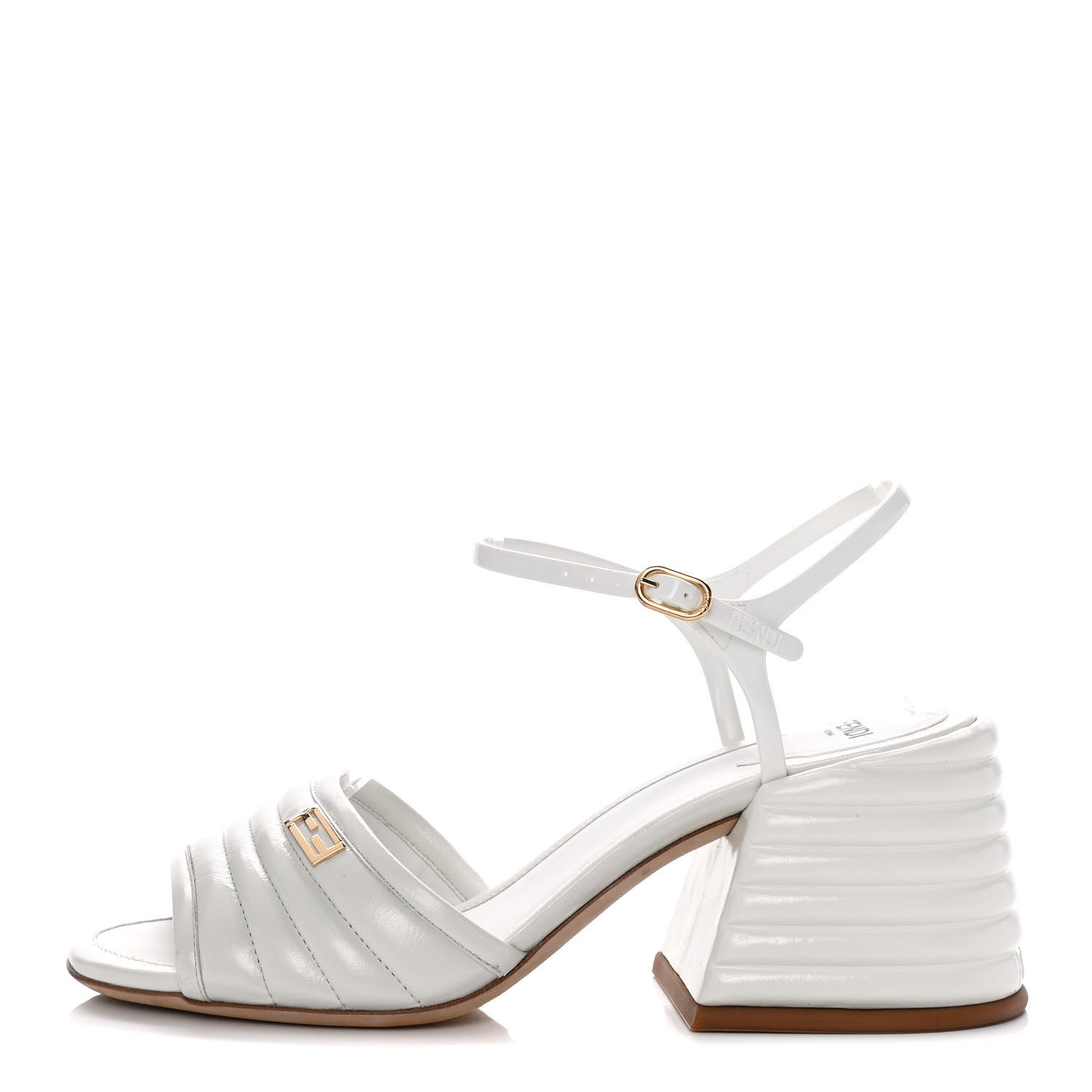 Fendi Calfskin Promenade Slingback Sandals 36.5 White 1 of 15
