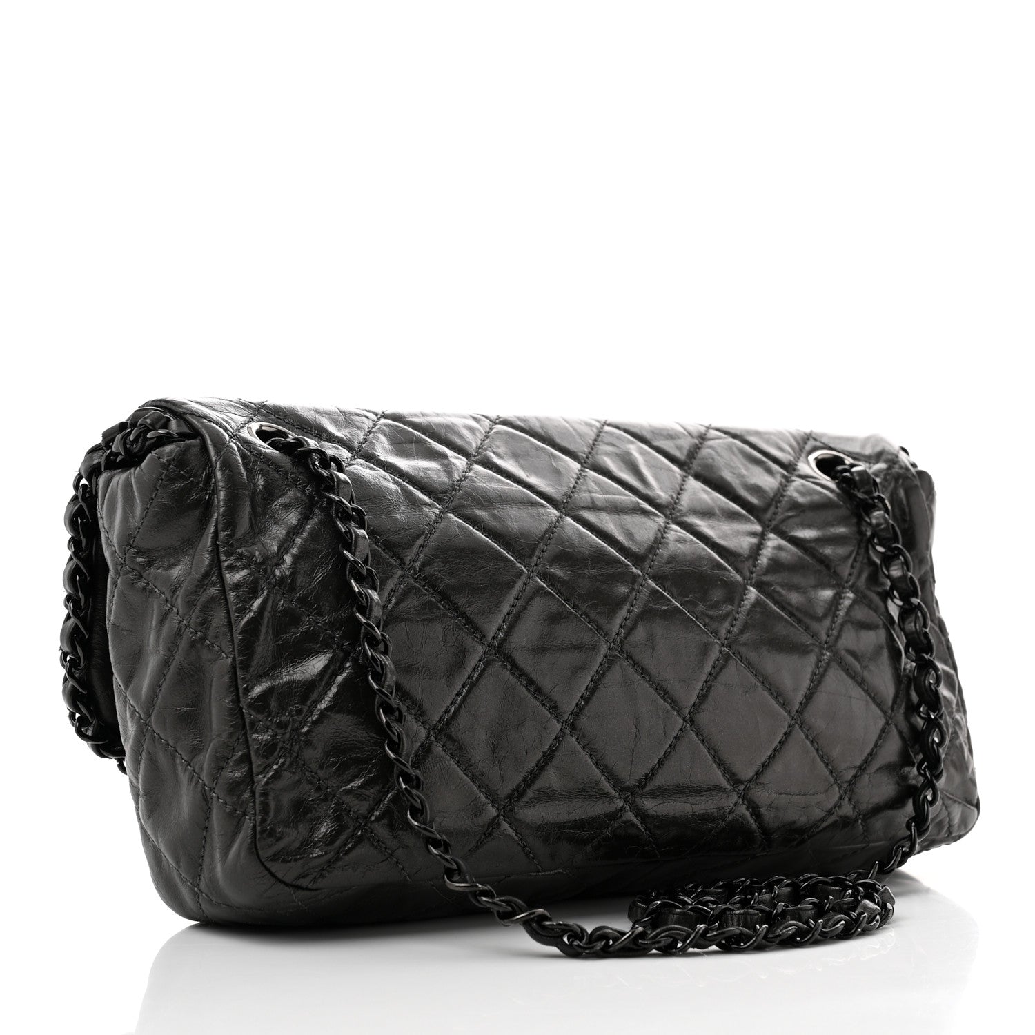 Chanel Metallic Calfskin Quilted Medium Chain Me Flap Grey 3 of 11