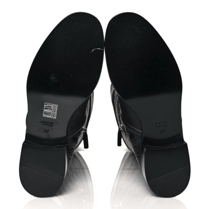 Gucci Guccissima Cellarius Soft Calfskin D Ring Boots 37 Black 5 of 9