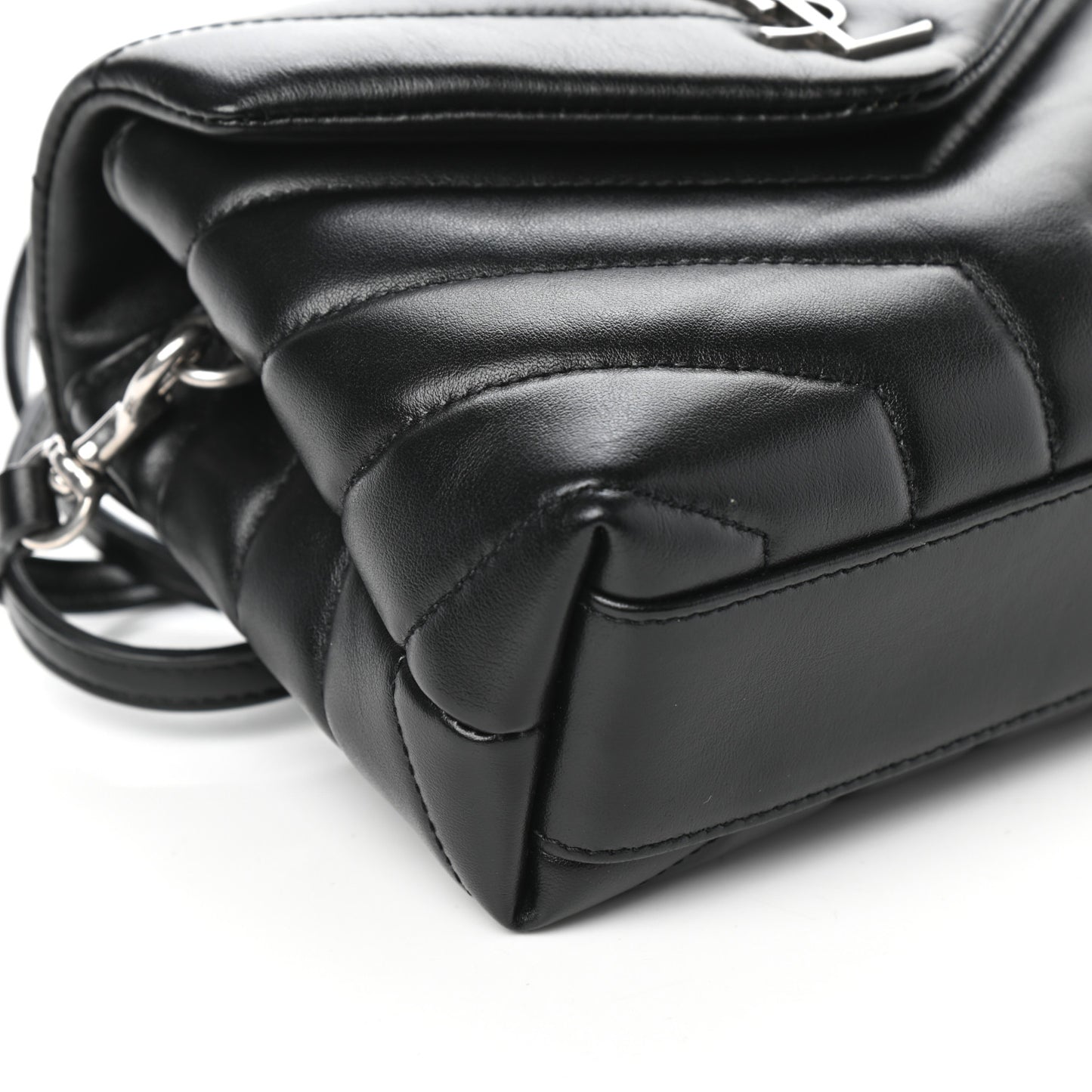 Calfskin Y Quilted Monogram Toy Loulou Crossbody Bag Black