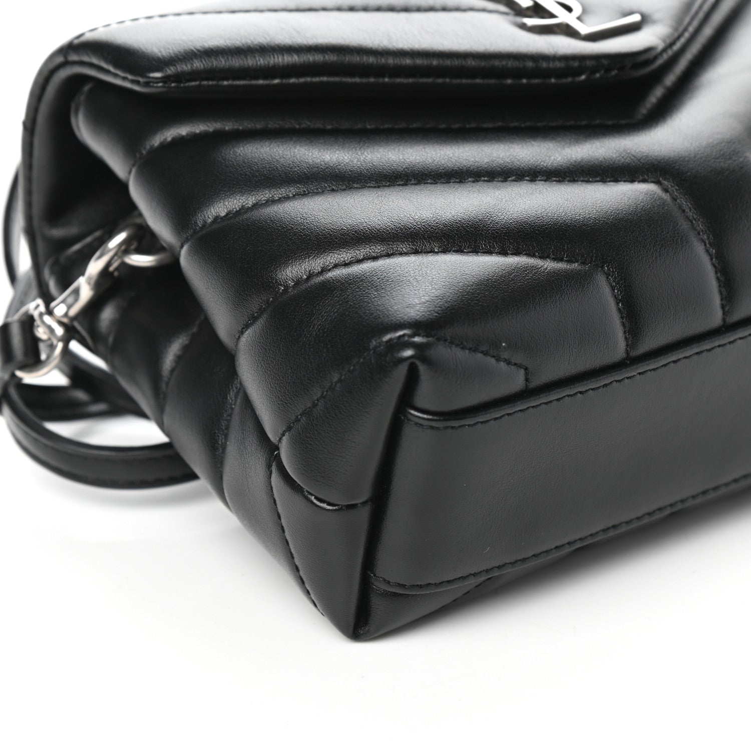 Saint Laurent Calfskin Y Quilted Monogram Toy Loulou Crossbody Bag Black 8 of 9
