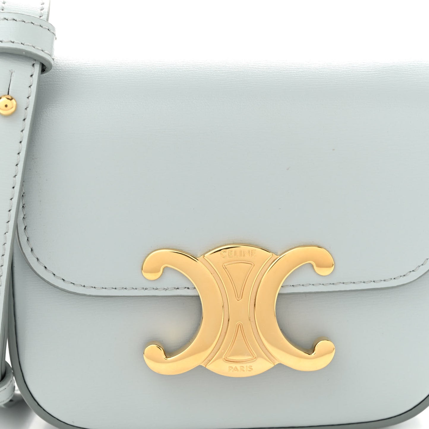 Shiny Calfskin Mini Claude Soft Blue