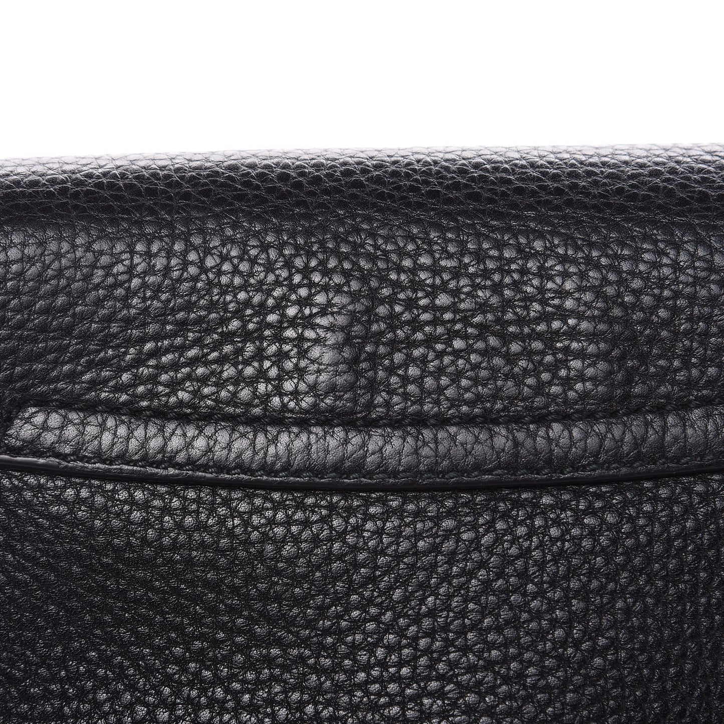 Pebbled Calfskin Small Soho Flap Crossbody Black