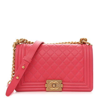 Chanel Calfskin Quilted Medium Boy Flap Pink 1 of 11