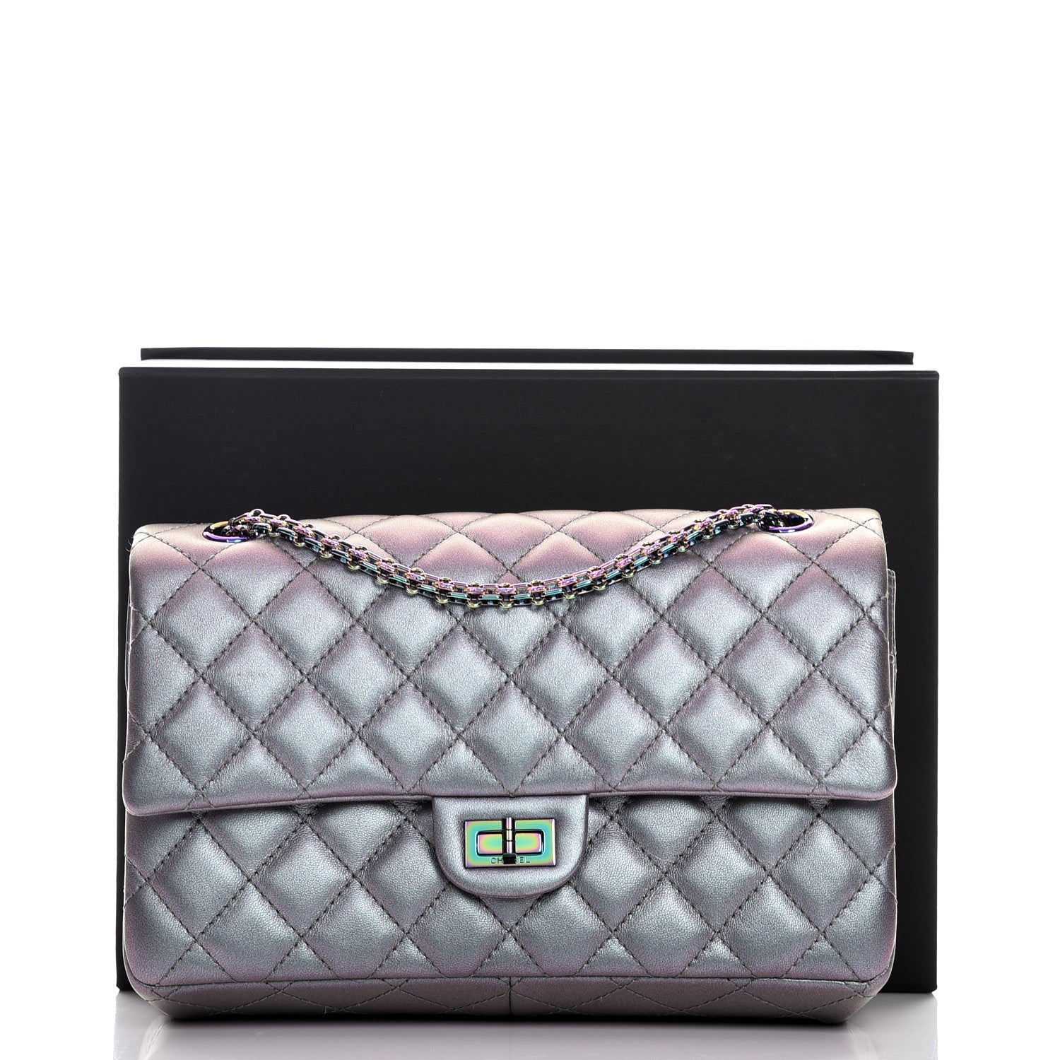 Chanel Iridescent Lambskin Quilted 2.55 Reissue 226 Flap Light Purple 9 of 9