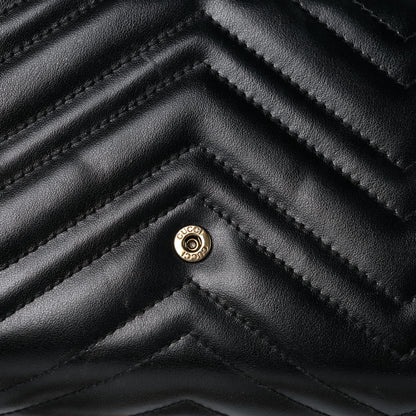 Gucci Calfskin Matelasse GG Marmont Chain Wallet Black 24 of 25