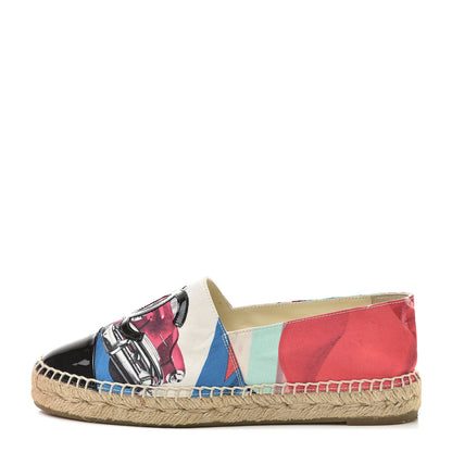 Chanel Fabric Patent CC Espadrilles 37 Multicolor Black 1 of 9