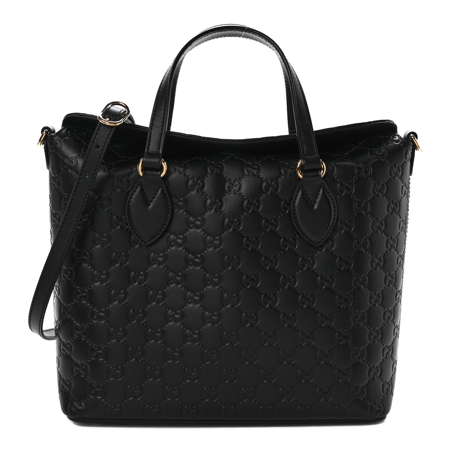 Gucci Guccissima Linea A Foldover Tote Black 1 of 9