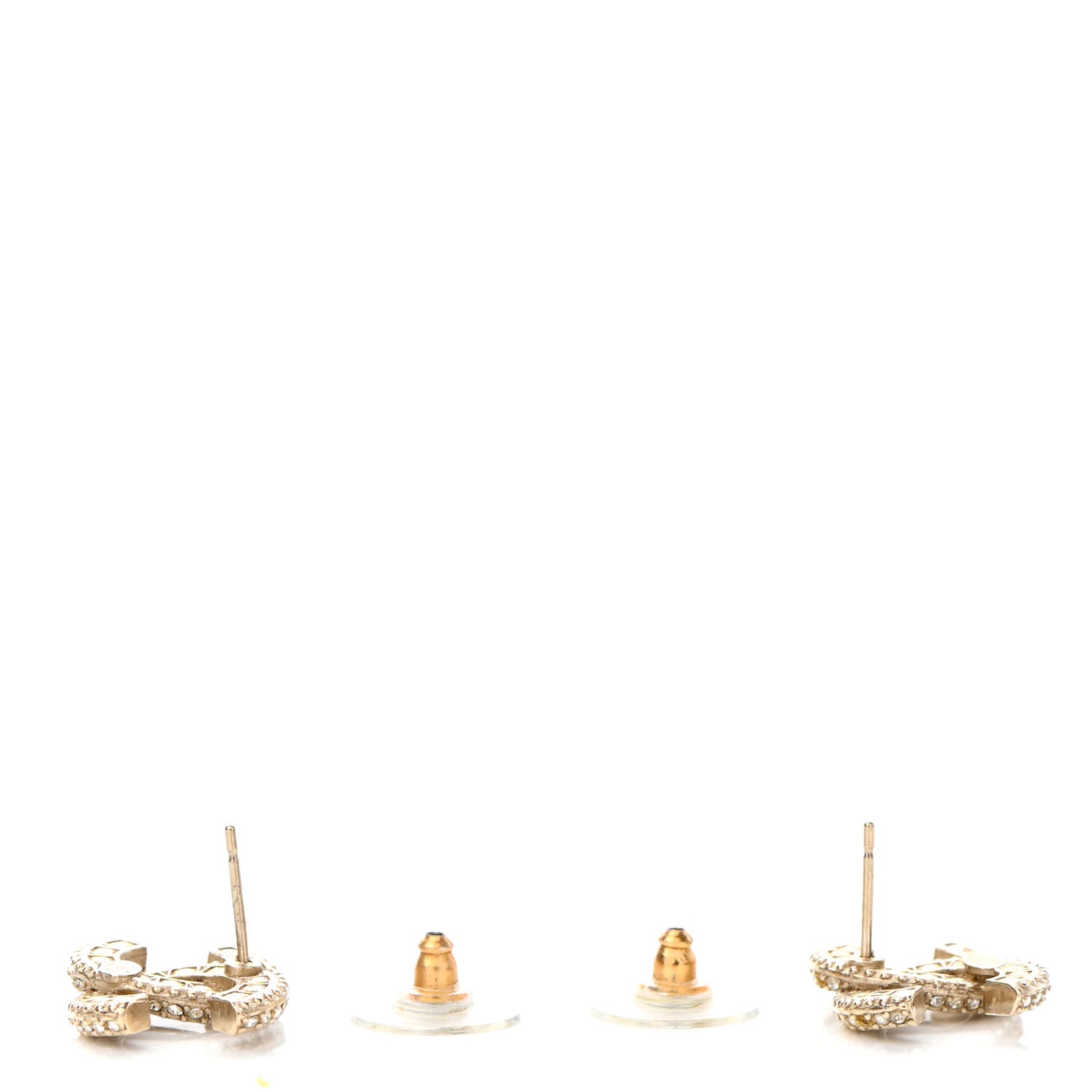 Crystal Timeless CC Earrings Light Gold