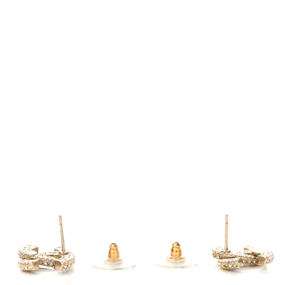 Chanel Crystal Timeless CC Earrings Light Gold 3 of 6